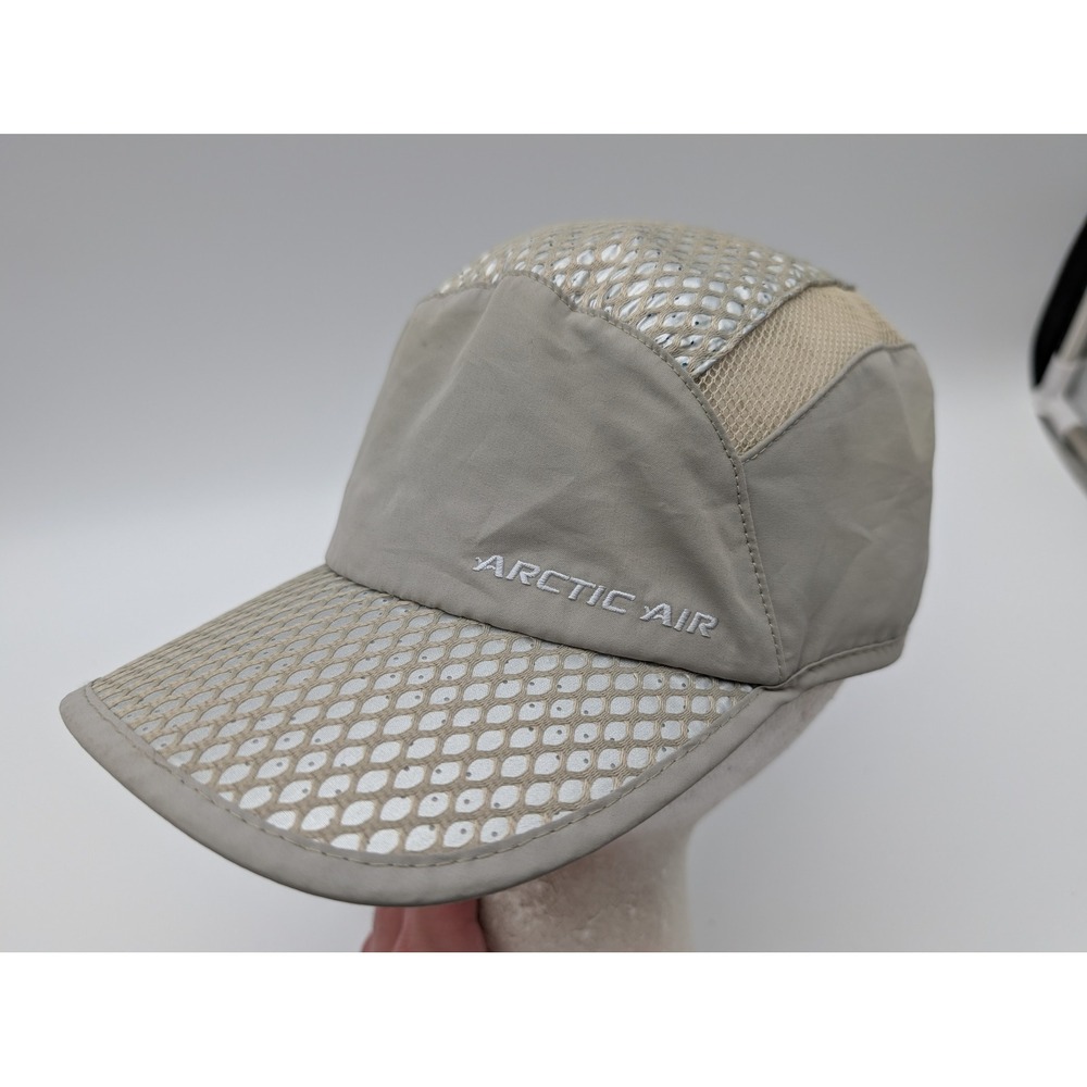 Arctic Air Evaporative Cooling Hat Tan Silver Mesh Adjustable Strap Back Cap